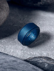 Men's Metallic Step Edge Silicone Ring
