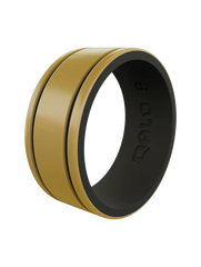 Men's Metallic Score Strata Silicone Ring