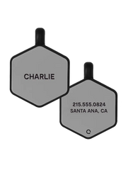 Grey Hex Silicone Dog ID Tag