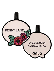 Blush Floral Silicone Dog ID Tag