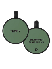 Green Round Silicone Dog ID Tag