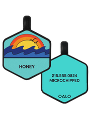 Ocean Sunrise Silicone Dog ID Tag