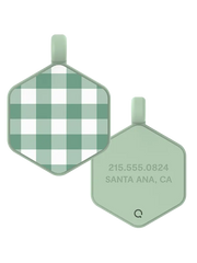 Gingham Hex Dog Tag