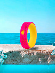 Women's Sunset Hills Hot Pink/Yellow Strata Ring