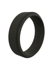 Men's Narrow Polished Step Edge Silicone Ring