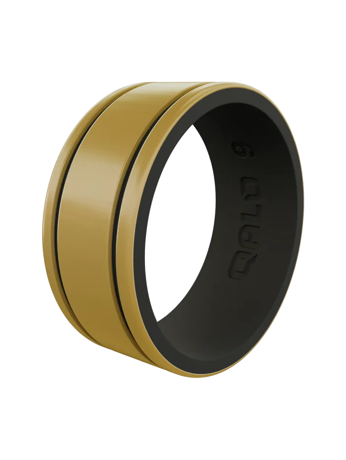 Men's Metallic Score Strata Silicone Ring