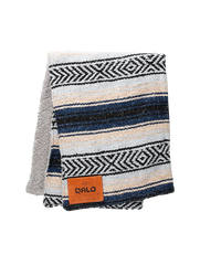 Blue Hand-Made Serape and Sherpa Baby Blanket