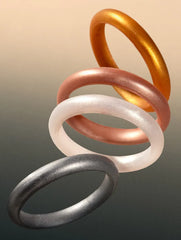 Women's Metallic Classic Stackable Silicone Ring