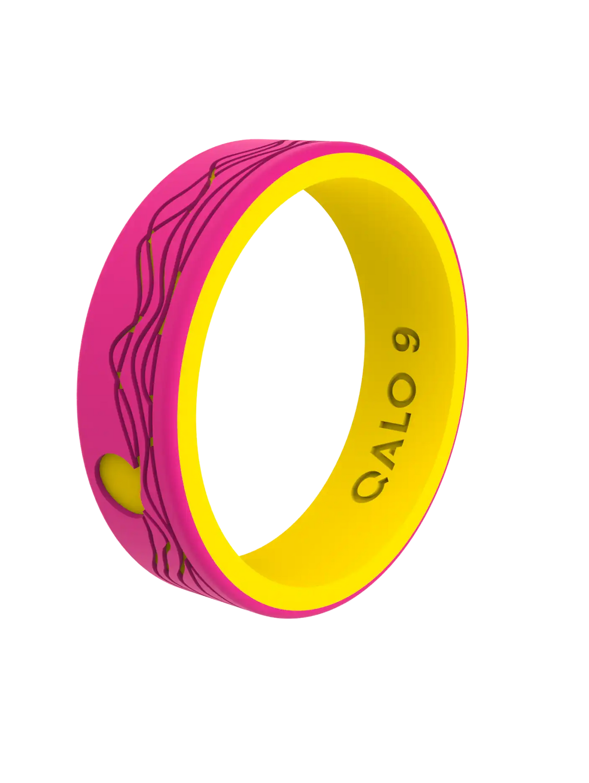 Women's Sunset Hills Hot Pink/Yellow Strata Ring