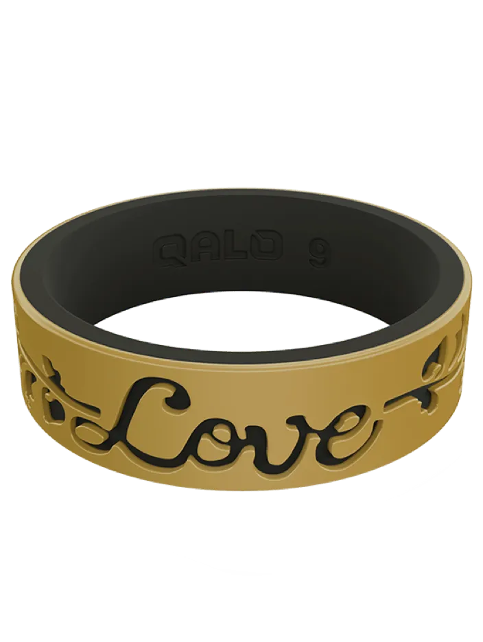 Women's Metallic Strata Filigree Love Silicone Ring