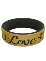 Women's Metallic Strata Filigree Love Silicone Ring