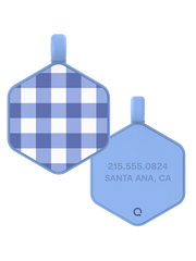 Gingham Hex Dog Tag