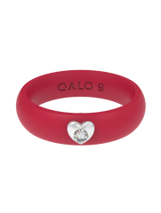 Women's Silver Heart Gemstone Ring