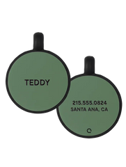 Green Round Silicone Dog ID Tag